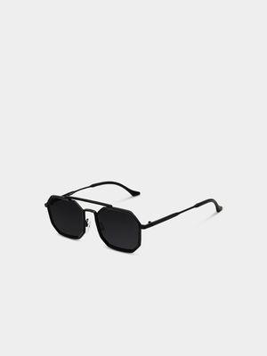 Men's Markham Hexagon Matte Black Sunglasses