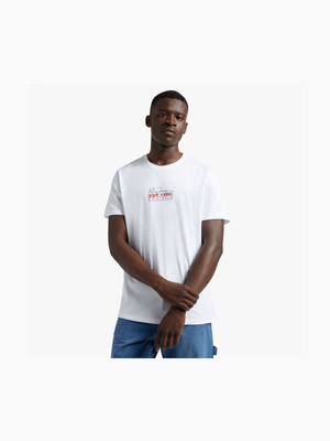 RJ White Slim Fit Signature Box Graphic T-Shirt