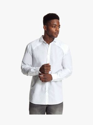 MKM Smart Shirt With Mesh Inset White