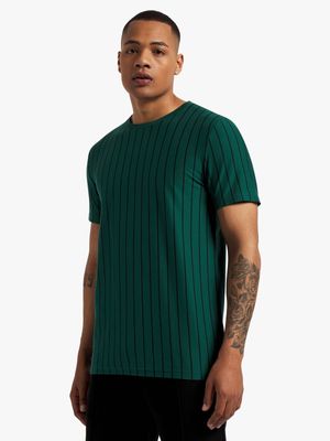 Men's Markham Vertical Pinstripe Green/Navy T-Shirt