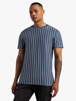 Men's Markham Vertical Pinstripe Blue/Milk T-Shirt