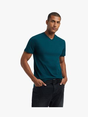 Men's Markham V-Neck Basic Forest Green T-Shirt