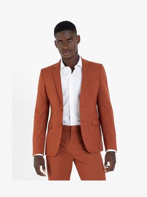 MKM Rust Skinny Single-Breasted Suit Jacket