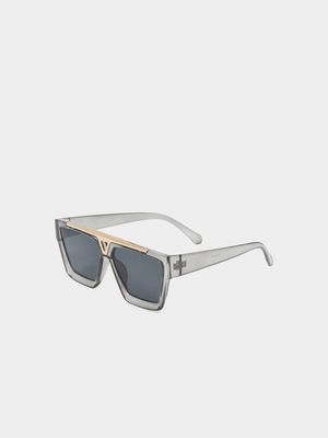 Men's Markham Crystal Grey Square Sunglasses