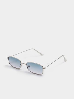 Men's Markham Ocean Rectangular Silver Sunglasses