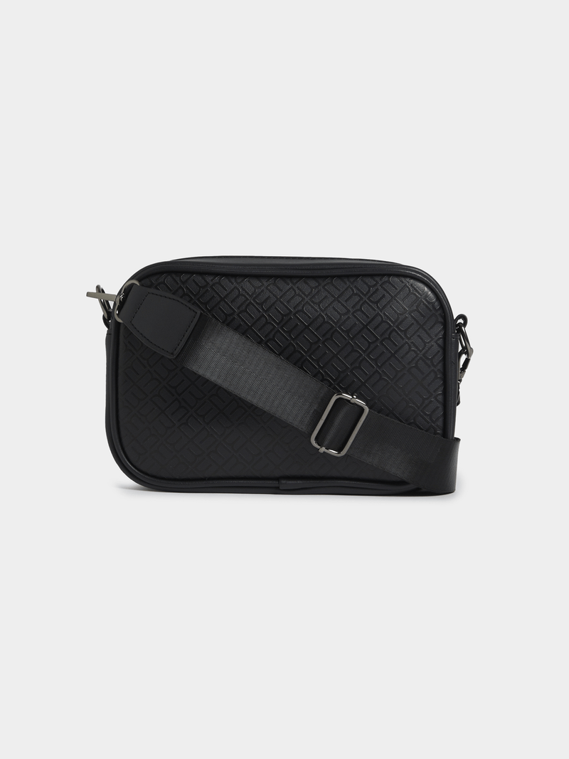 Men's Markham Plain Box Crossbody Black Bag - Bash.com