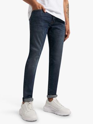 Men's Union-DNM Medium Blue Slub Skinny Jeans