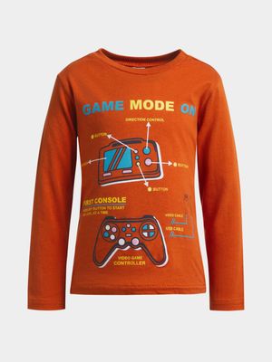 Jet Younger Boys Burnt Orange Game Mode T-Shirt