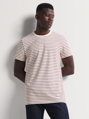 Men's Markham Horizontal Stripe Burgundy/Milk T-shirt
