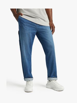 RJ Blue Regular Fit Stripe Carpenter Jeans