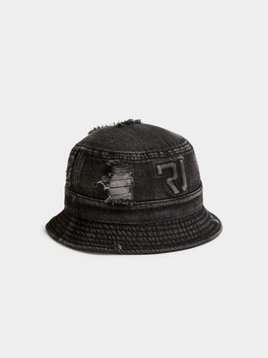 Men's Relay Jeans Rip n Repair Black Denim Bucket Hat