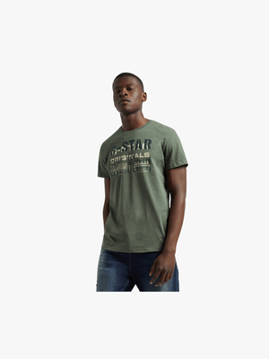 G-Star Men's Stencil Orginal Green T-Shirt