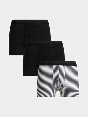 Men's Relay Jeans 3 Pack Stripe Black/White Boxers