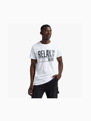 RJ White Slim Fit Bold Tech T-Shirt