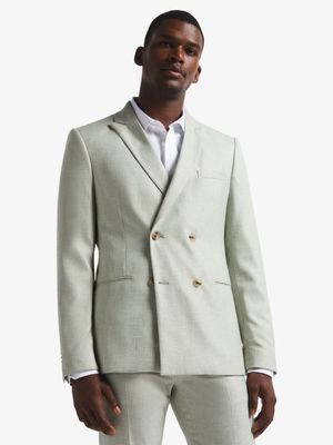 Men's Markham Slim Double Breasted Houndstooth Green Jacket