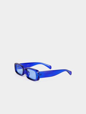 MKM Blue Crystal Rectangular Sunglasses