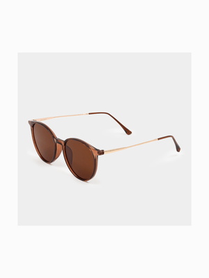 Men's Markham Round Brown Sunglasses