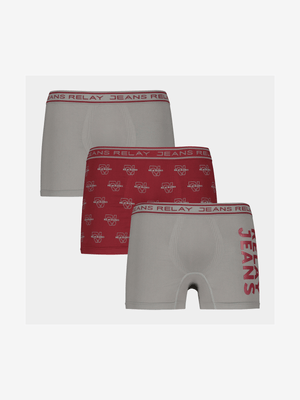 Men's Relay Jeans Multicolour 3Pack Branded  Seamless Boxer