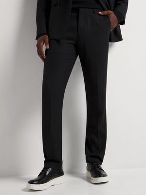 Men's Markham Slim Herringbone Black Trouser