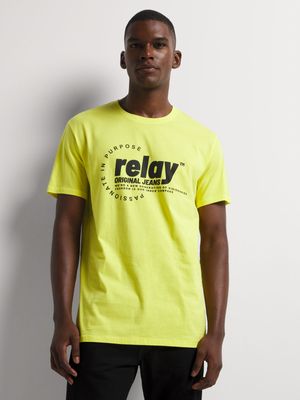 Men's Relay Jeans Branded Neon Graphic T-Shirt