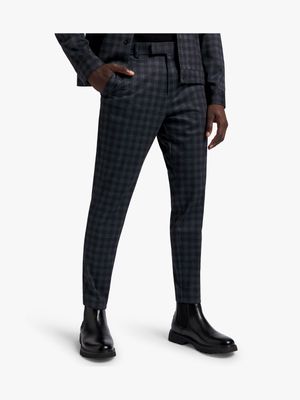 Men's Markham Smart Tapered Knit Check Black/Grey Trouser