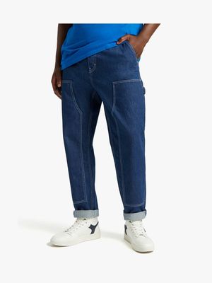 RJ Blue Regular White Stitch Carpenter Jeans