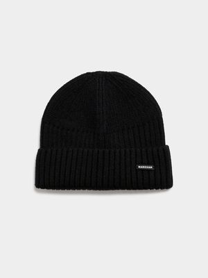 Men's Markham Short Turn Up Black Beanie