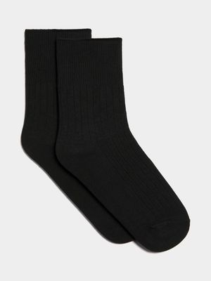 Jet Older Boys Black 2 Pack Anklet Socks