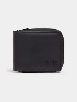 RJ Black Rubberize Zip Around Wallet