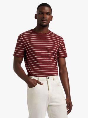 Men's Markham Horizontal Stripe  Rust T-Shirt