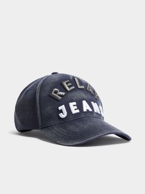 Men's Relay Jeans Bold Brand 5 Panel Blue Peak Cap