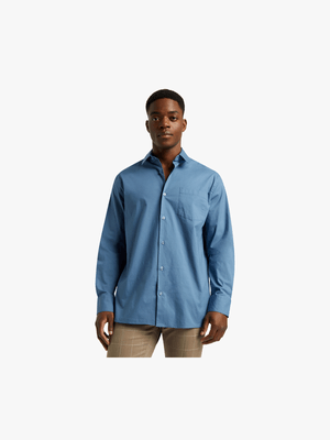 MKM Airforce Blue Casual Cotton Utility Shirt