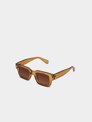 Men's Markham Chunky Rectangle Brown Sunglasses