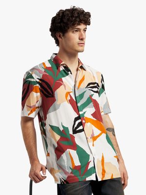 Men's Markham Viscose Abstract Natural Shirt