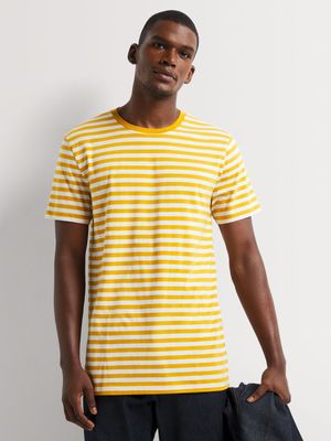 Men's Markham Horizontal Stripe Mustard/Milk T-Shirt