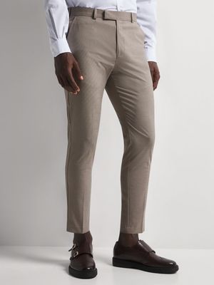 Men's Markham Micro H/stooth Natural Trousers