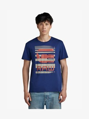 G-Star Men's Triple Raw Blue T-Shirt