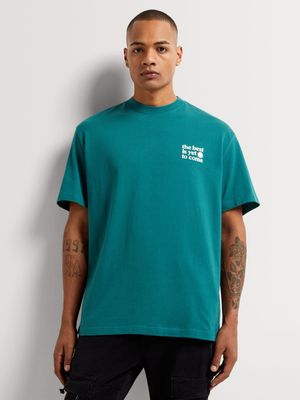 Men's Markham Texted Forest Green T-Shirt