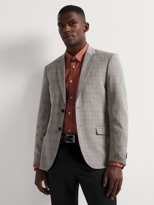 MKM Black/Brown Slim Multi Check Suit Jacket