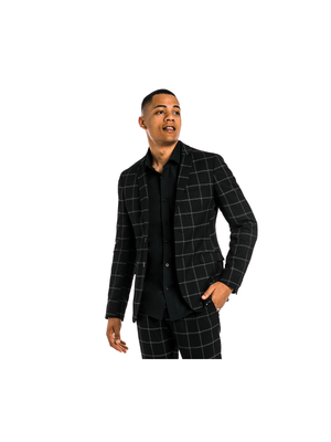 Men's Markham Skinny Windowpane Check Black/White Suit Jacket