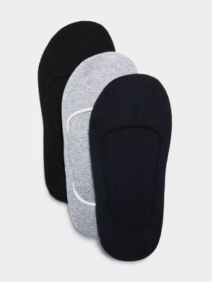 Men's Markham 3 Pack Invisible Grey/Navy/Black Socks
