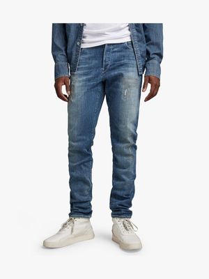 G-Star Men's Slim 3301 Vintage Ripped Blue Jean