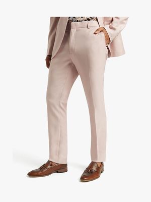 Men's Markham Slim Textured Pale Pink Suit Trouser