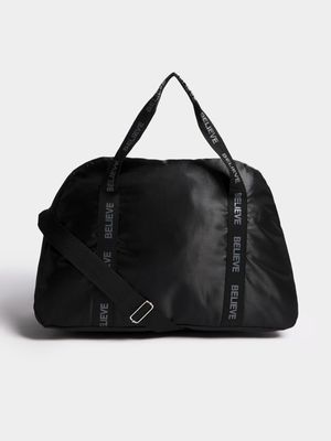 Jet Women's Black Satin Gym Bag