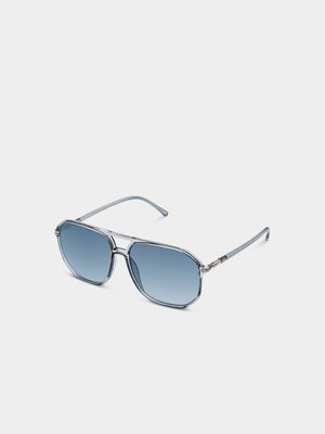 Men's Markham Crystal Plastic Avaito Blue Sunglasses