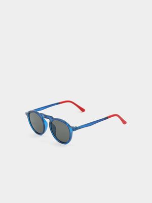 Men's Markham Retro Round Navy Sunglasses