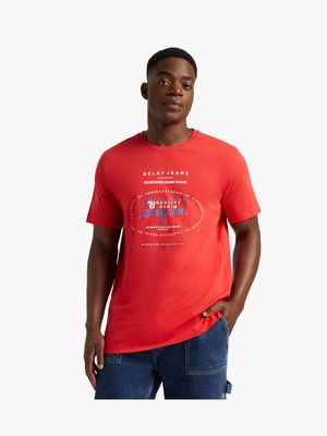 RJ Red Slim Fit Circular Graph T-Shirt