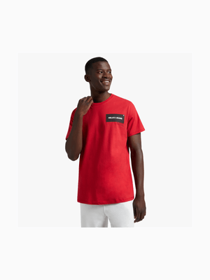 RJ Red Slim Fit Chest Block T-Shirt