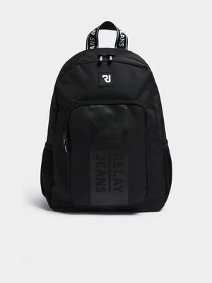Men's Relay Jeans Centre Branded Black Backpack