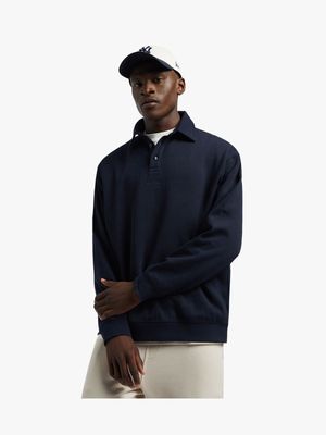 RJ Navy Embroidered Golfer Sweat